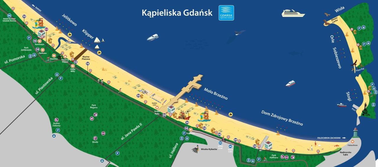 Apartment Sunny Sleeps 4 By The Beach With Garden Patio - Przymorze *