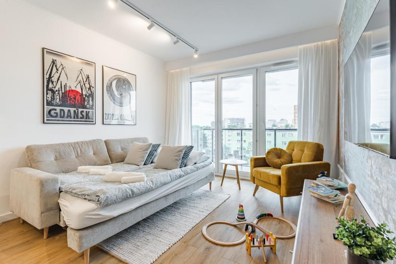 Golden Reagan By Aparo - Nowy Apartament, Winda, Lozeczko Turystyczne, Plaza 500m, Balkon, 2 Sypialnie Oraz Salon, Rowerownia, Biurko Leilighet Gdańsk