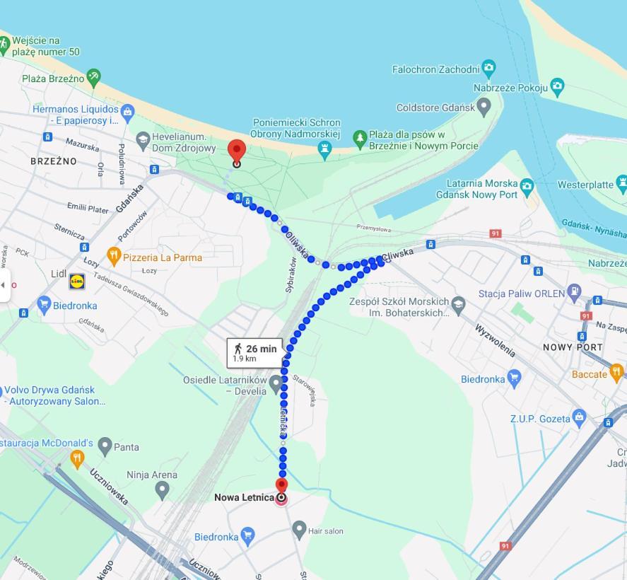 Letnica Sypialnia & Salon - 2km Do Plazy Huoneisto