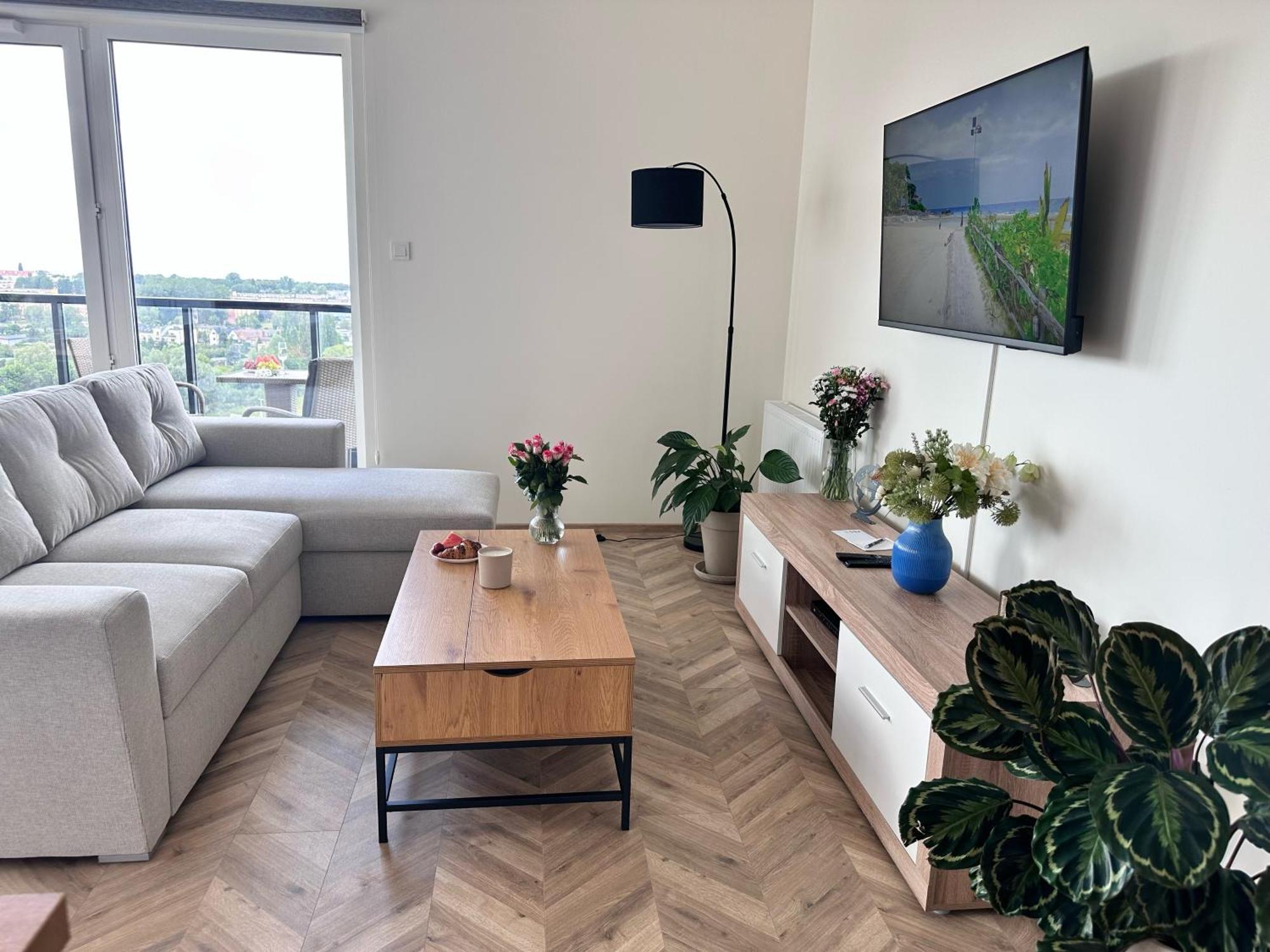 Lägenhet Maya's Flats & 100 Sea View - 3 Pokojowy Na Letnicy Gdańsk