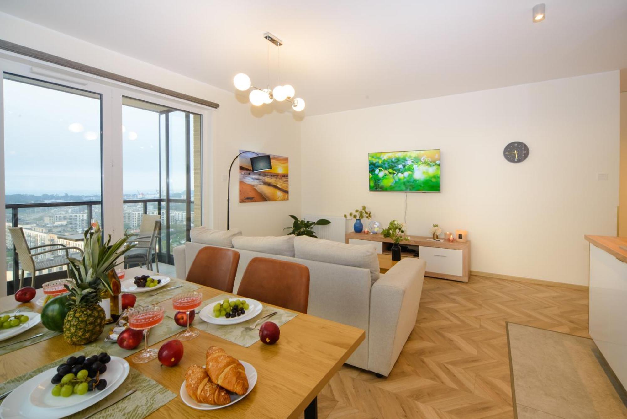 Maya's Flats & 100 Sea View - 3 Pokojowy Na Letnicy Lägenhet Gdańsk