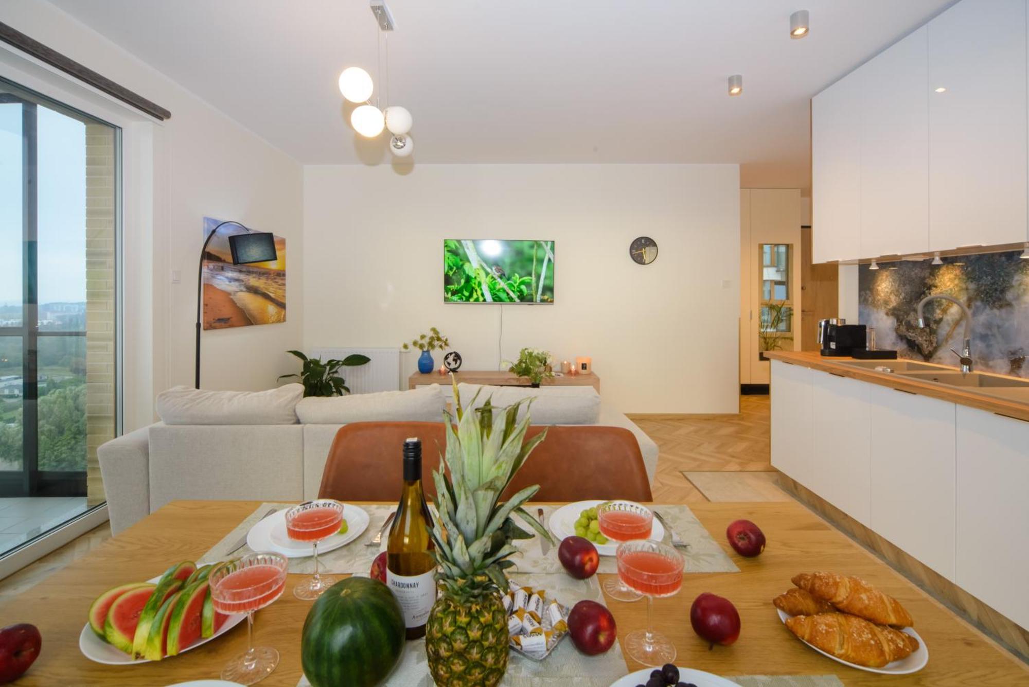 Maya's Flats & 100 Sea View - 3 Pokojowy Na Letnicy Lägenhet Gdańsk