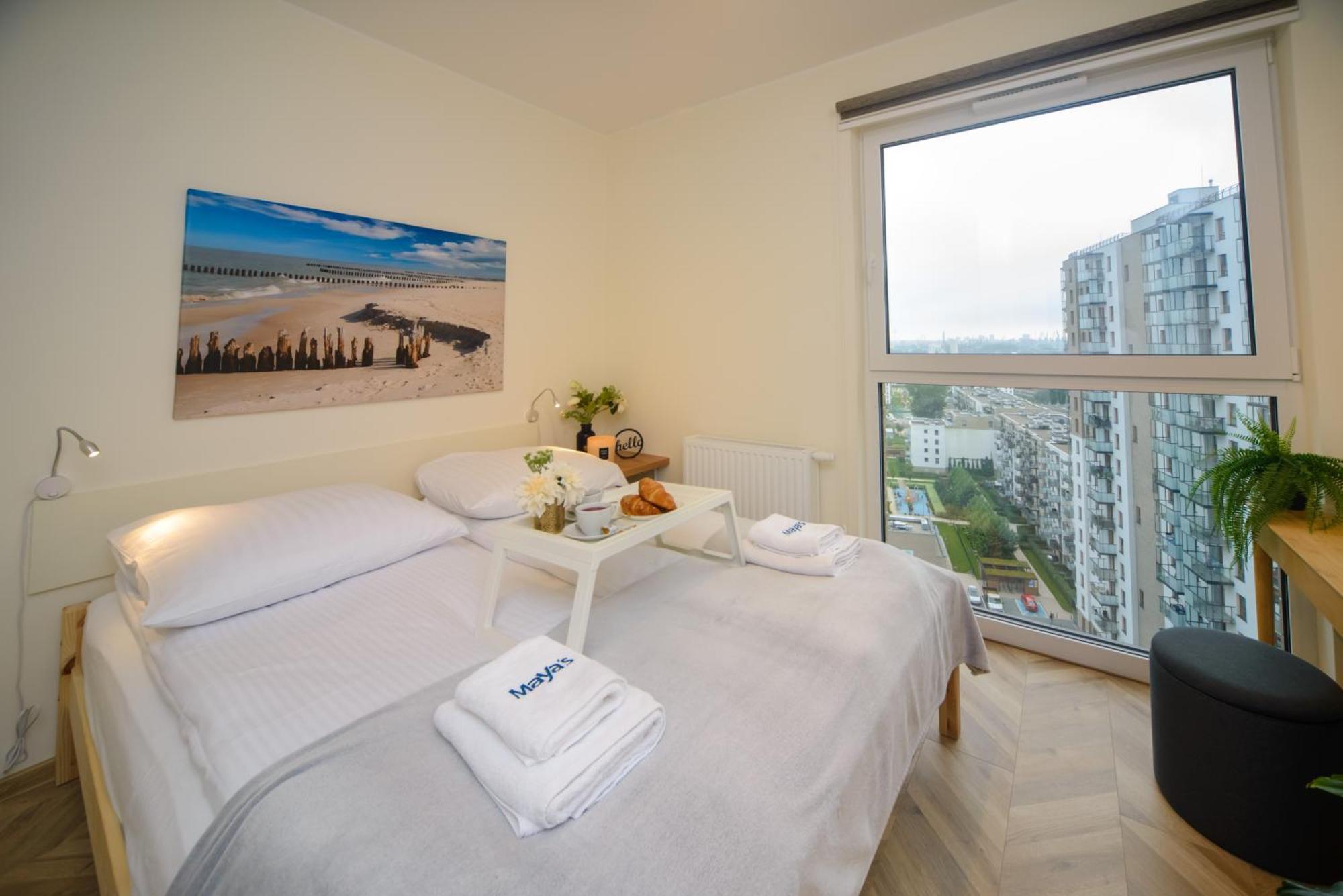 Lägenhet Maya's Flats & 100 Sea View - 3 Pokojowy Na Letnicy Gdańsk